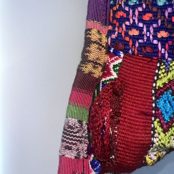 Handmade Set PATCHES OF HUIPIL Embroidered Pillow Cases Colorful Guatimala - Picture 11 of 11